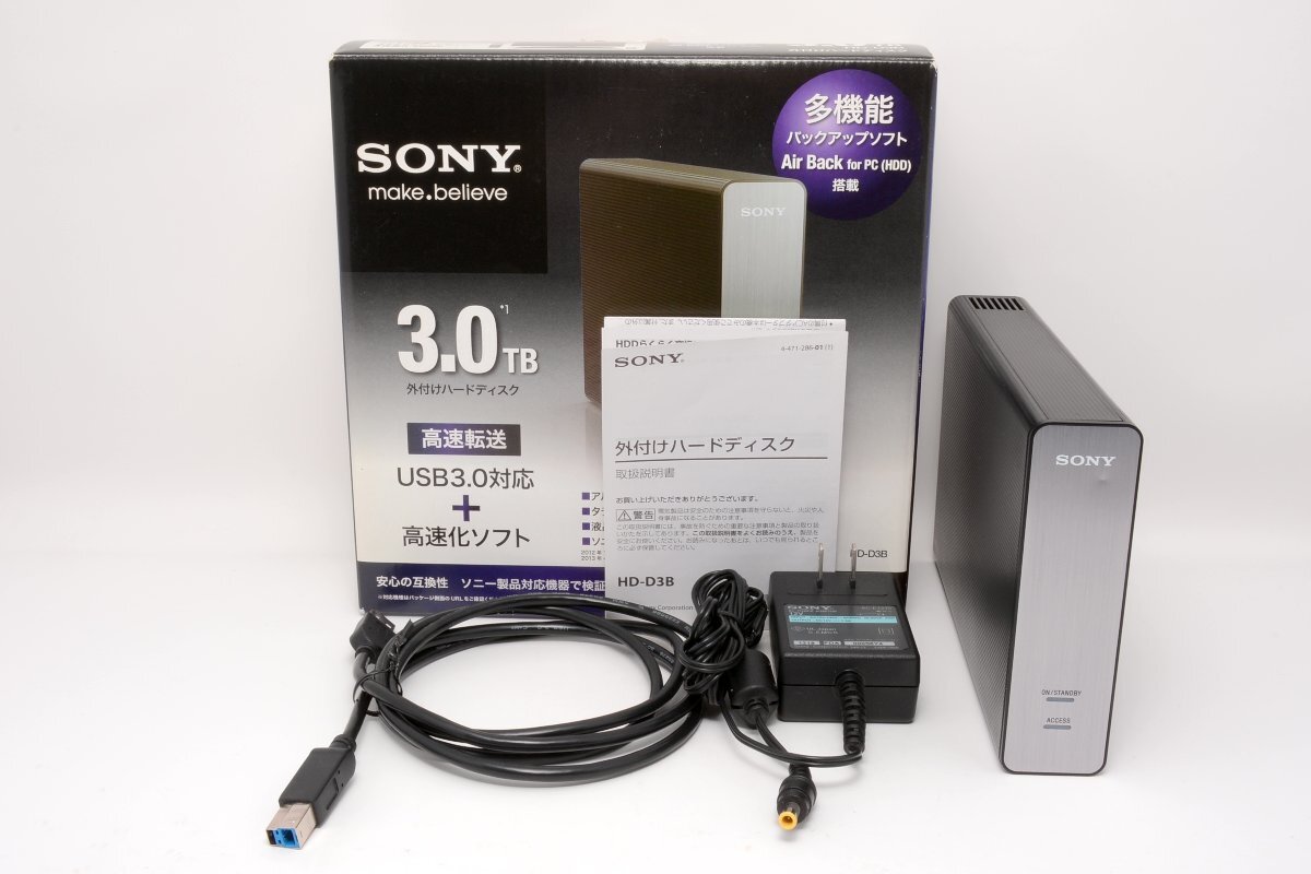 【現状渡し品/付属品完備】SONY HD-D3B ソニー BRAVIA 外付けハードディスク 3TB 据え置きタイプ_画像1