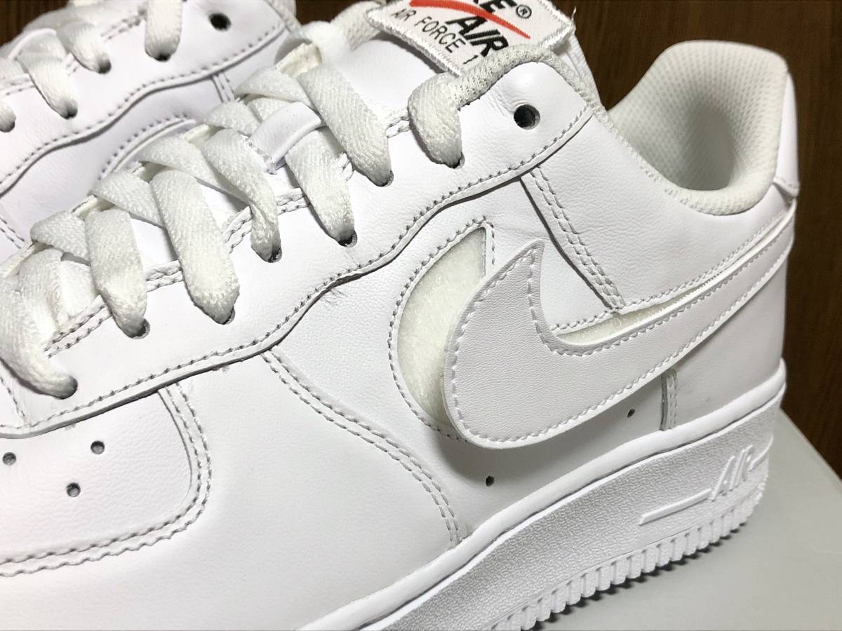 17年製 NIKE AIR FORCE 1 QS SWOOSH PACK ナイキ エアフォース スウォッシュ パック AF1【AH8462-102】ホワイト レザー 白 US10.5_画像5