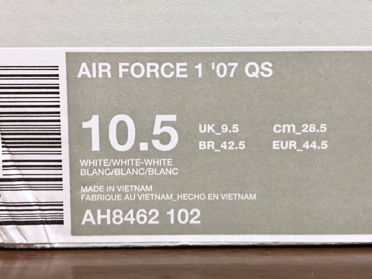 17年製 NIKE AIR FORCE 1 QS SWOOSH PACK ナイキ エアフォース スウォッシュ パック AF1【AH8462-102】ホワイト レザー 白 US10.5_画像10