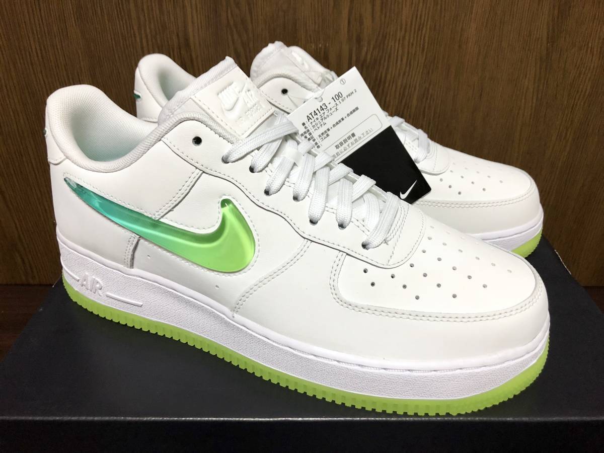 18年製 NIKE AIR FORCE 1 PRM 2 JEWEL SWOOSH ナイキ エアフォース プレミアム ジュエル スウッシュ【AT4143-100】ホワイト グリーン US11 | sweatreno.com