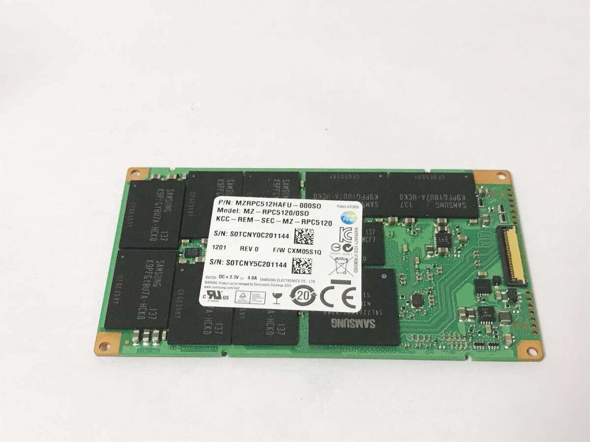 動作正常 Sony Vaio Z/SVZ1311AJ VPCZ21 VPCZ22用 SAMSUNG製SSD 256GB MZRPC512HAFU-000SO MZ-RPC5120/0SO 512GB_画像1