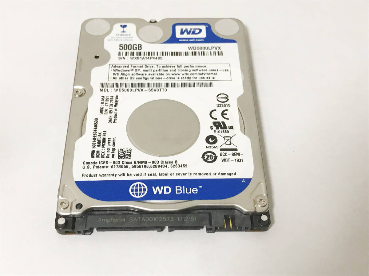 WD5000LPVX 2.5インチ 500GB 5400rpm 7mm厚 (2.5inch HDD ハードディスク)_画像1