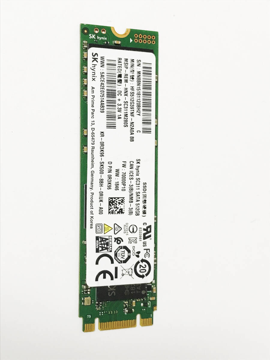 SKhynix SC311 SATA 512GB M.2 2280 NGFF SSD HFS512G39TNF ★動作保証★_画像1