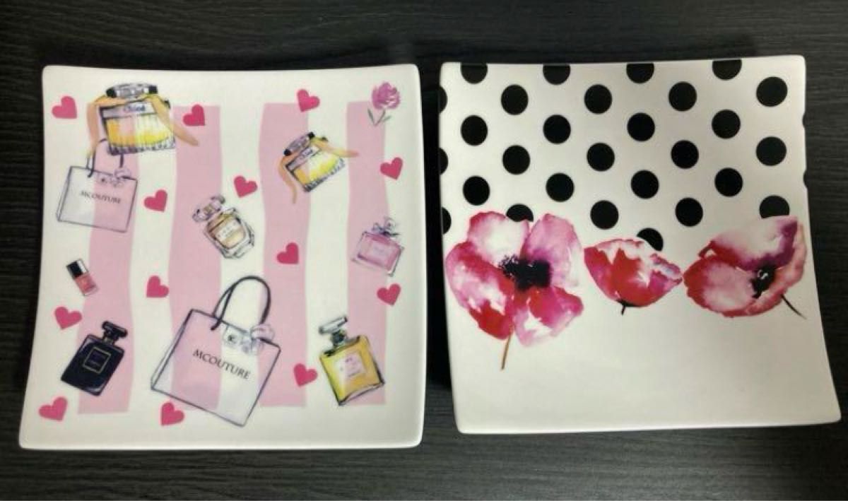 《ポーセラーツ》セット ハンドメイド 花柄 プレート 皿 デザート 食器 フラワー コスメ フラミンゴ ボタニカル お菓子 陶器