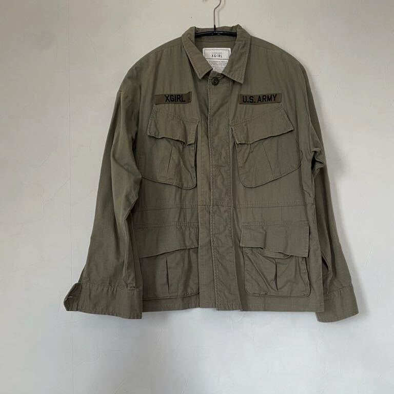 X-GIRL X-girl / khaki military jacket jacket 