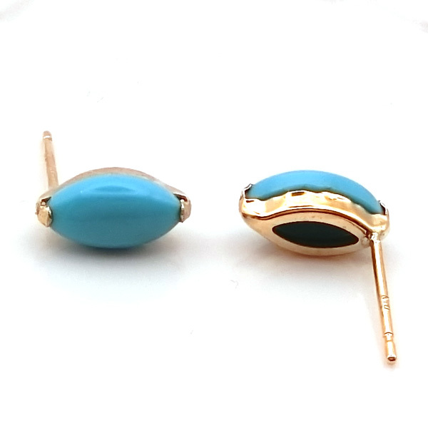 [ free shipping ]K10YGs Lee pin g view ti turquoise stud earrings #778699-220