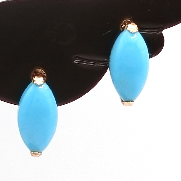 [ free shipping ]K10YGs Lee pin g view ti turquoise stud earrings #778699-220