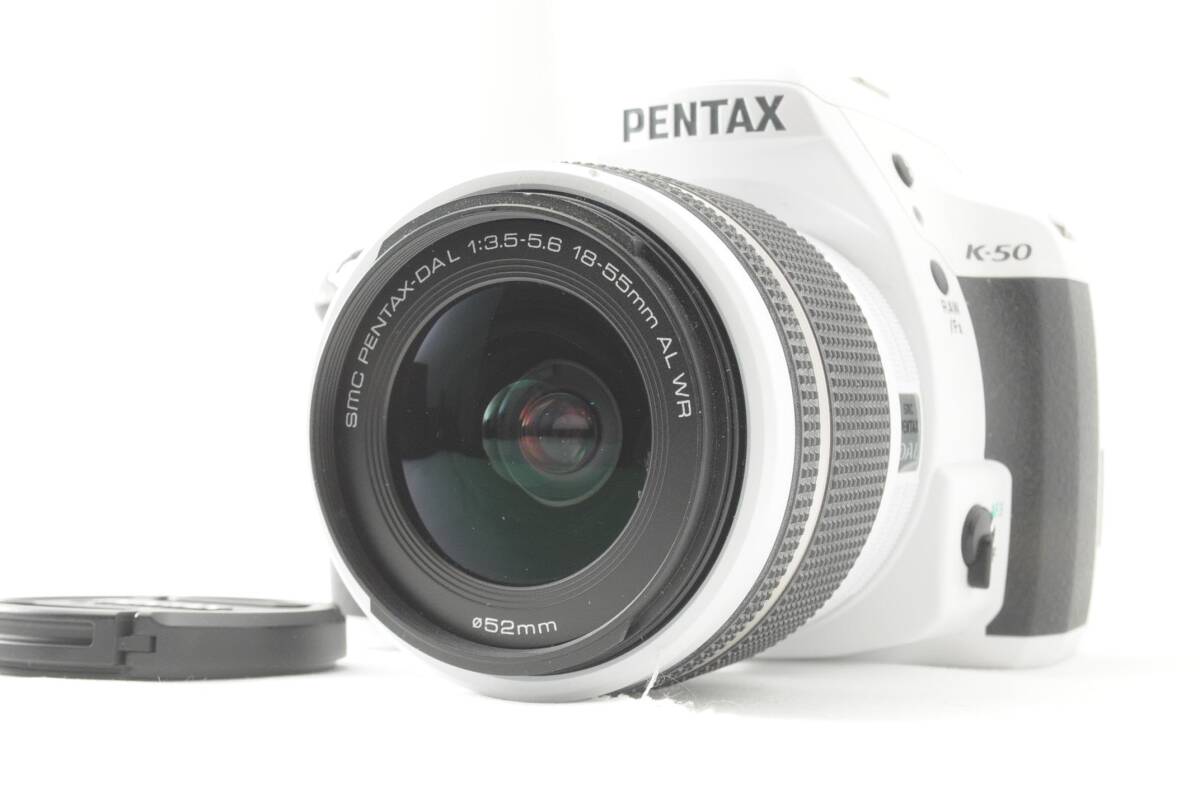 【美品】pENTAX 　ペンタックス K-50 DAL18-55mmWRレンズキット ホワイト K-50 L18-55WR KIT WHITE#z001cc_画像1