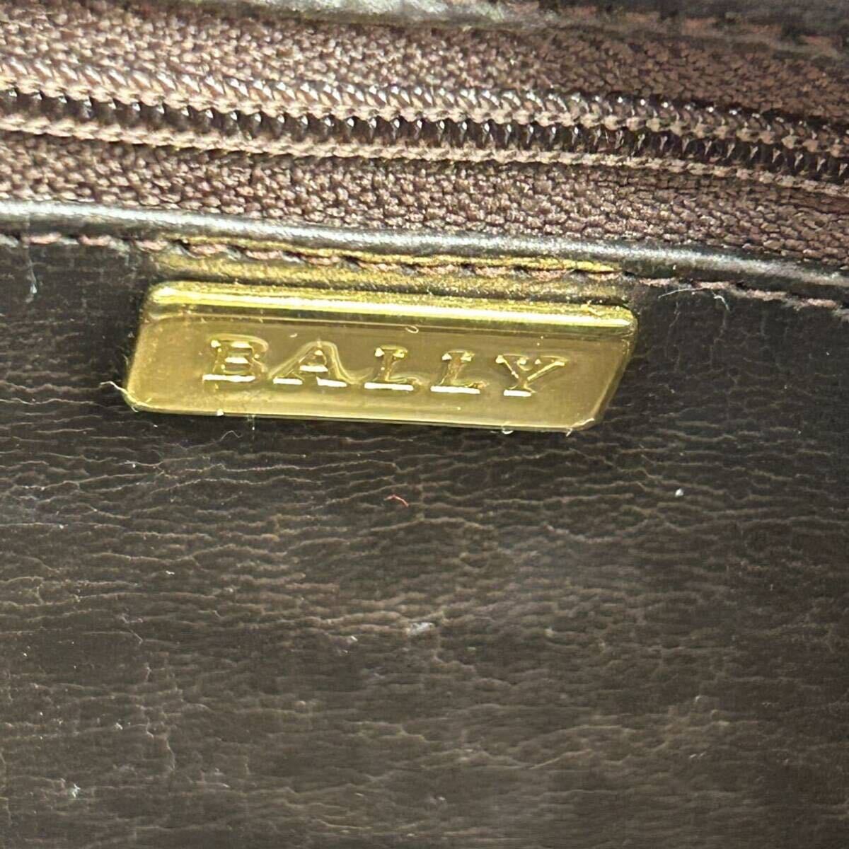 『美品希少』BALLY バリー トートバッグ ハンドバッグ ビジネス レザー クロコダイル 型押し 茶色 ブラウン メンズ _画像9