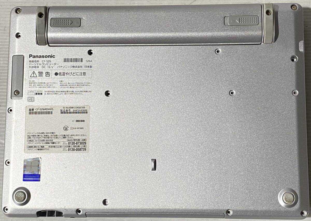 Bios 起動確認済み Panasonic CF-SZ6 Intel Core i5-7300U メモリ8GB 12.1インチ ジャンク208の画像9