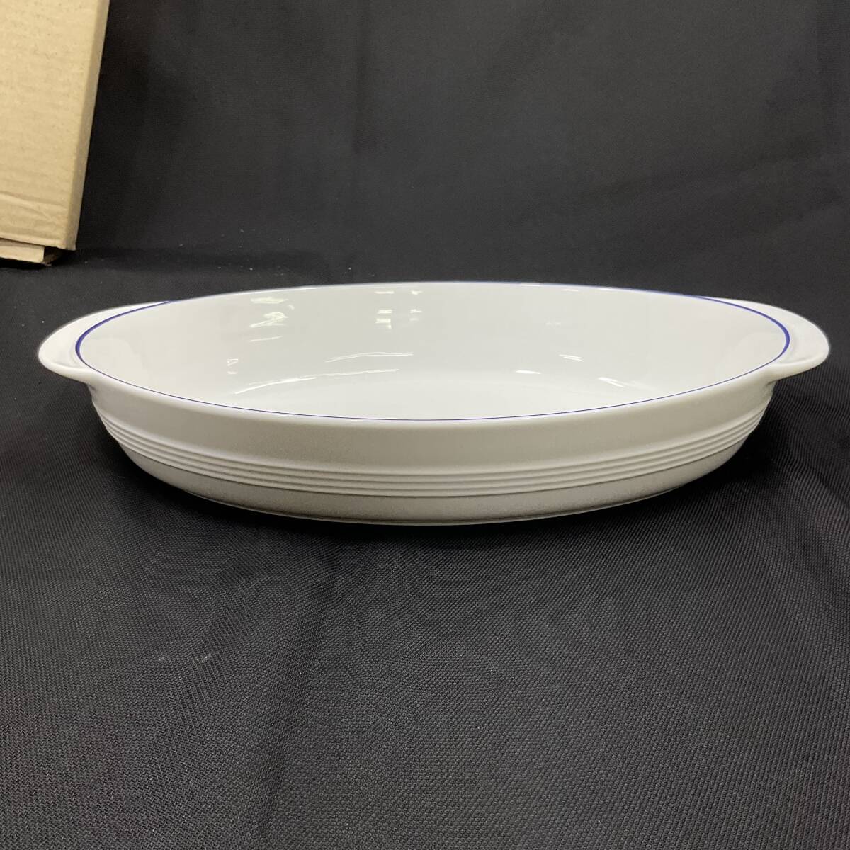 【未使用】ドイツ フリースラント オーバルプレート オーバル皿 約33cm 深皿 ホワイト アンティーク 骨董 食器 Friesland(C1103)の画像5