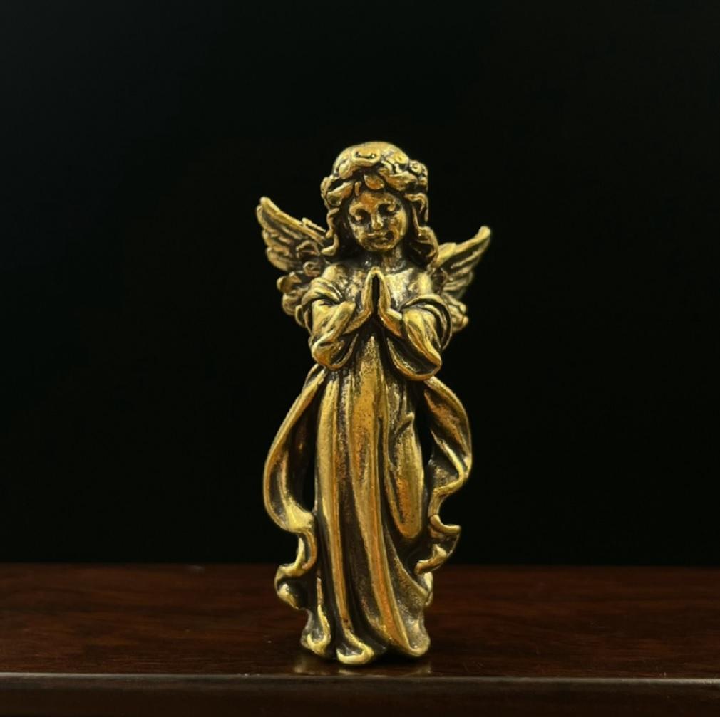 【エンジェル】 天使 真鍮 brass 幸運 祈り インテリア 置物 西洋　6-3_画像2
