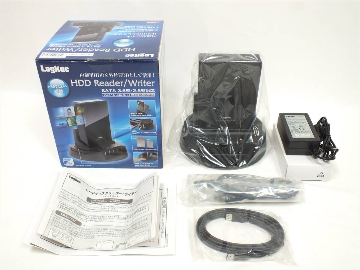 ■未使用①■LOGITEC ロジテック LHR-DS01SAU2■HDDリーダー/ライター■外付けHDDユニット■eSATA＆USB2.0接続■HUB機能付 クレードル型■の画像4