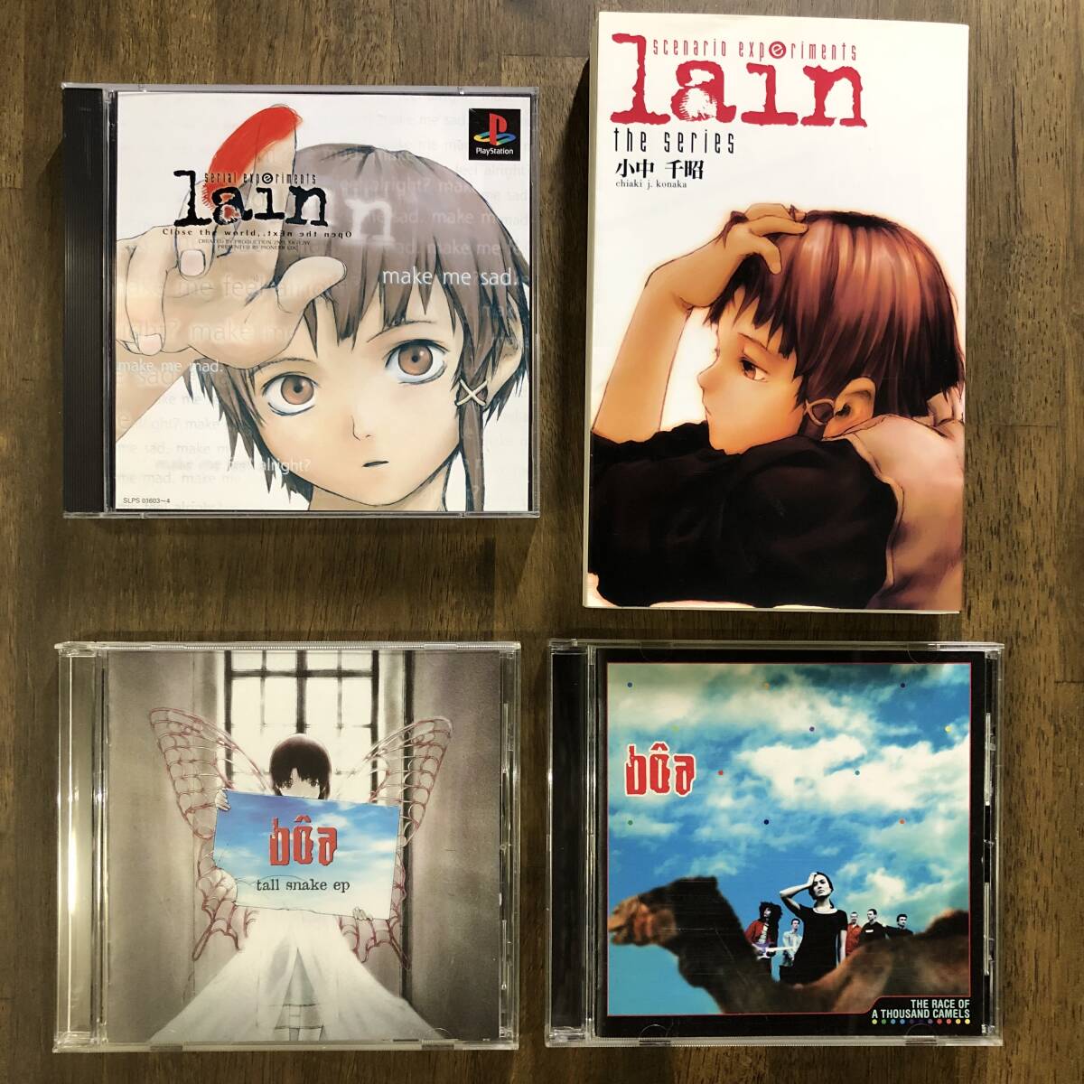 【中古】serial experiments lain(PS1),tall snake ep/boa(CD),THE RACE OF A THOUSAND CAMELS/boa(CD),scenario experiments lain(書籍)_画像1