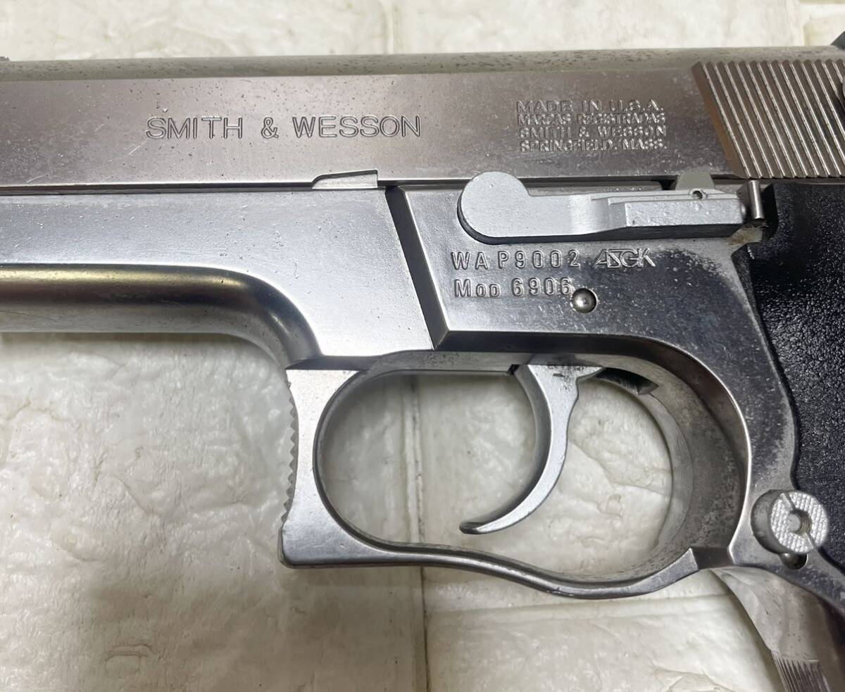 WA ウエスタンアームズ S&W M6906 ショーティ40 P9002 クロームシルバ ASGK刻印 ガスガン J1_画像3