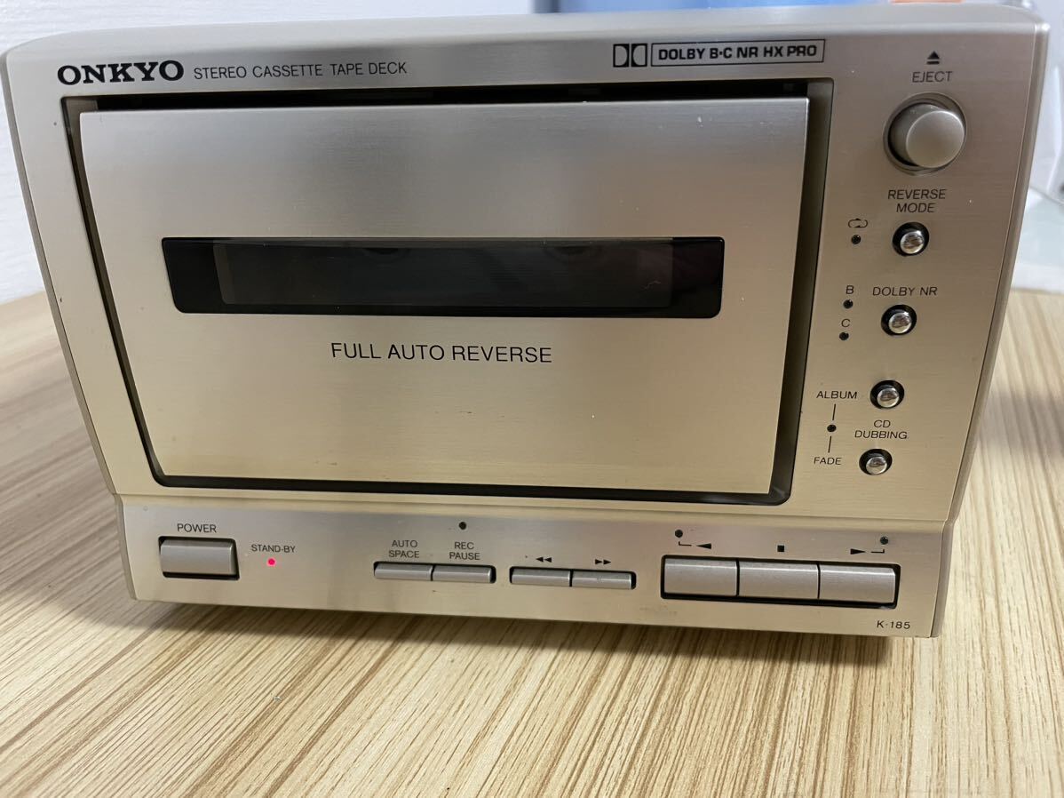 ONKYO オンキョー K-185 カセットデッキ 音響機器 オーディオ 通電確認済み_画像7