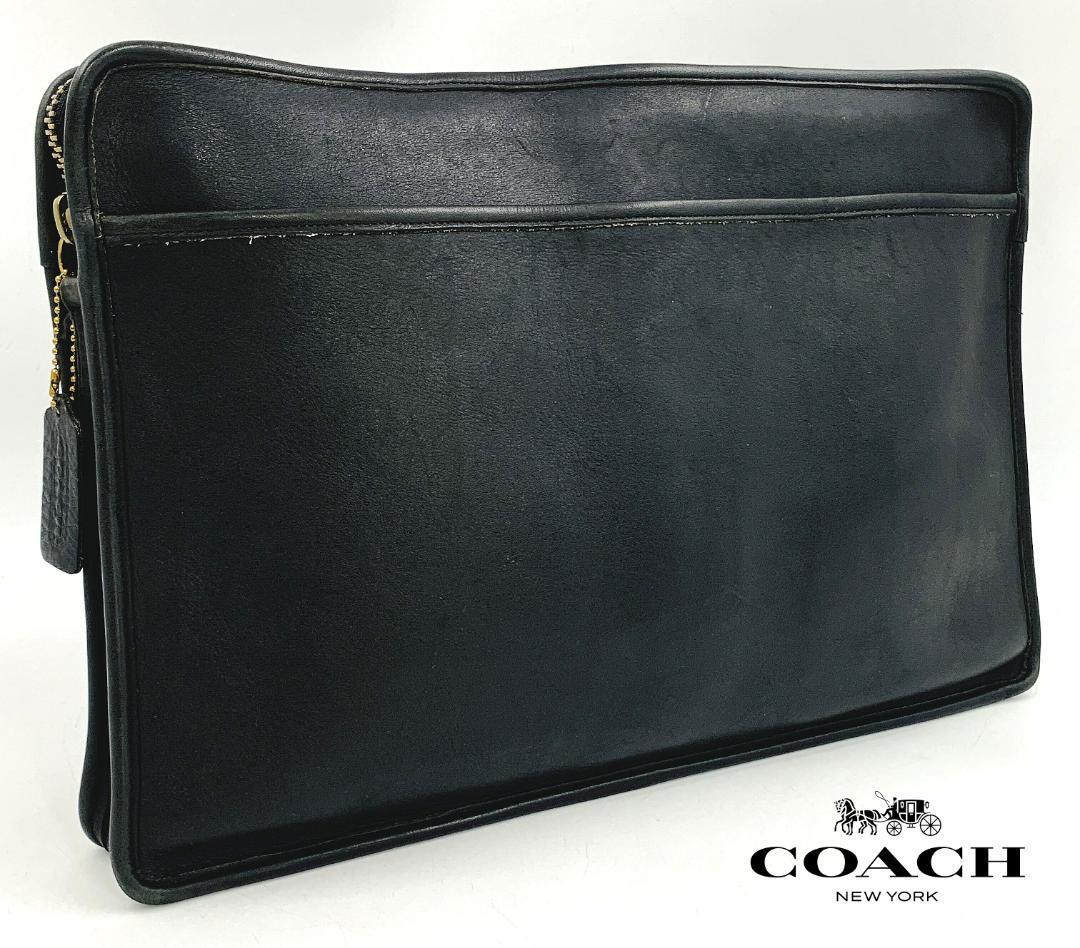 ヴィンテージ OLD COACH オールド コーチ クラッチバッグ フルグレインレザー ブリーフケース ビジネスバッグ A4対応_画像1