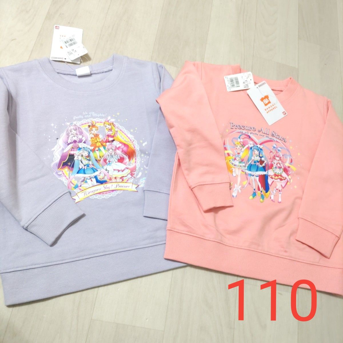 ☆　女の子　プリキュア　長袖トレーナー　綿100%　110サイズ　新品　トロピカルージュ　デリシャスパーティ　ひろがるスカイ