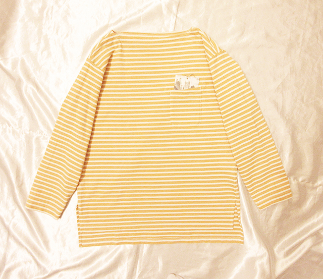 エンジニアードガーメンツ★≪≪税込定価 23,100円≫≫★2022ss★ Basque Shirt - PC Stripe Jersey / Khaki×White【XS】_画像1