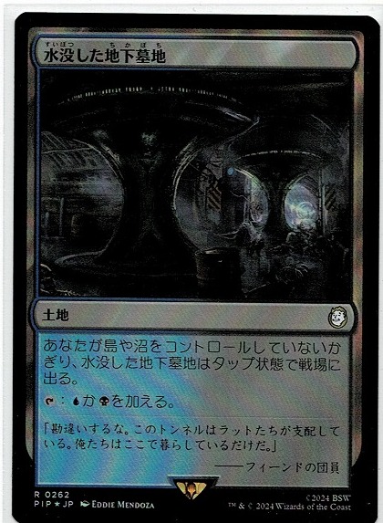 MTG/FALLOUT/フォールアウト/水没した地下墓地(日)-土地☆FOIL_画像1