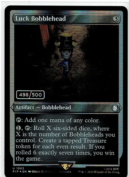 MTG/FALLOUT/フォールアウト/ラックのボブルヘッド/Luck Bobblehead(英)シリアルコード(498)★ダブルレインボウFOIL_画像1