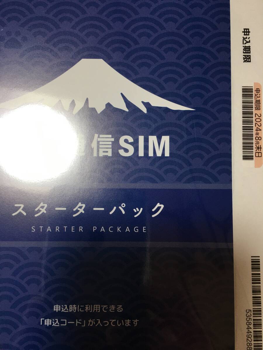 コード通知のみ 日本通信SIM スターターパック NT-ST2-P ドコモネットワーク 匿名._画像1