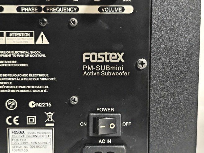 Fostex アクティブサブウーファー PM-SUBmini コンパクトタイプ 重低音大出力再生 50Wハイパワーデジタルアンプの画像7