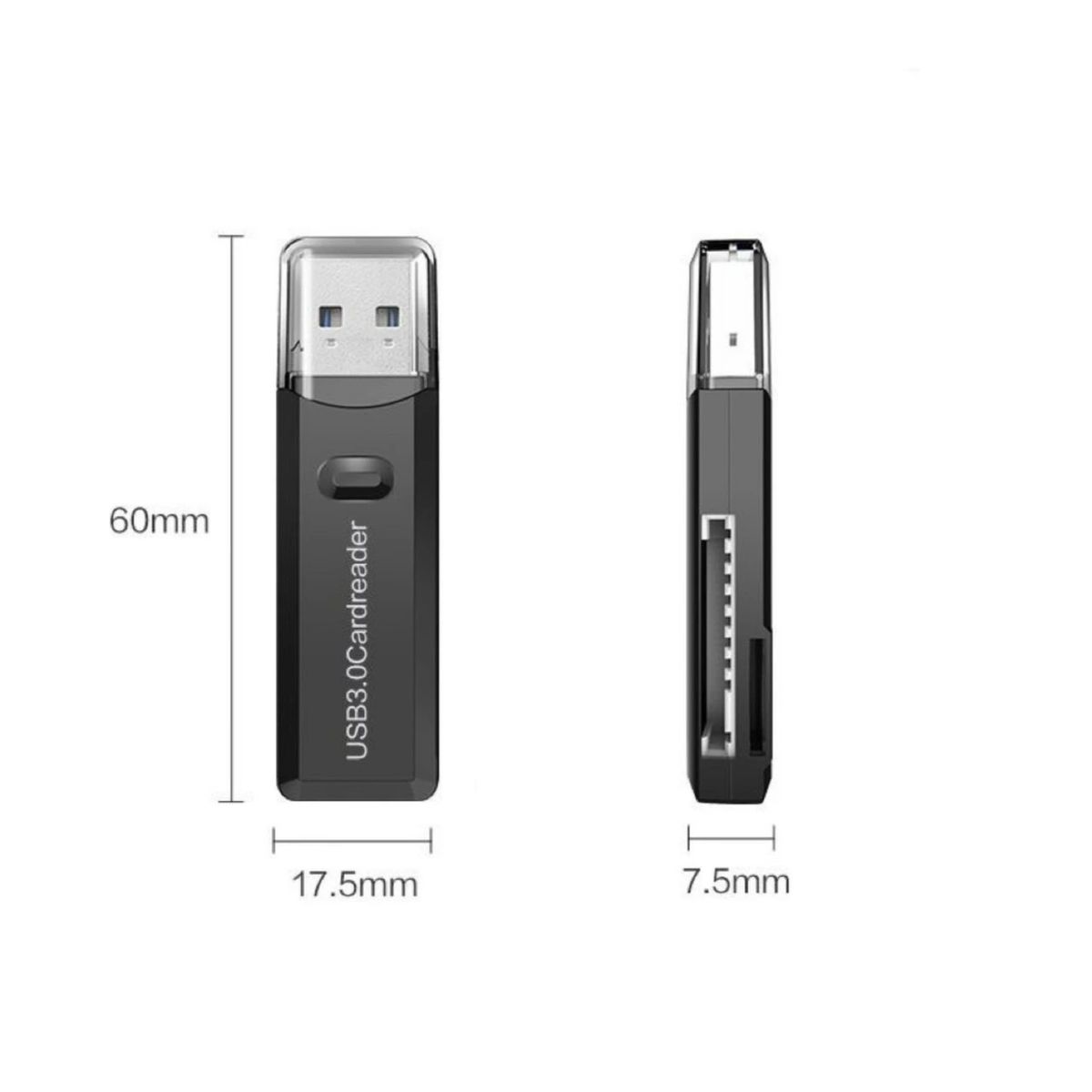 USB カードリーダー USB SDカード 変換アダプター microSD USB 変換アダプタ USB3.0 ブラック