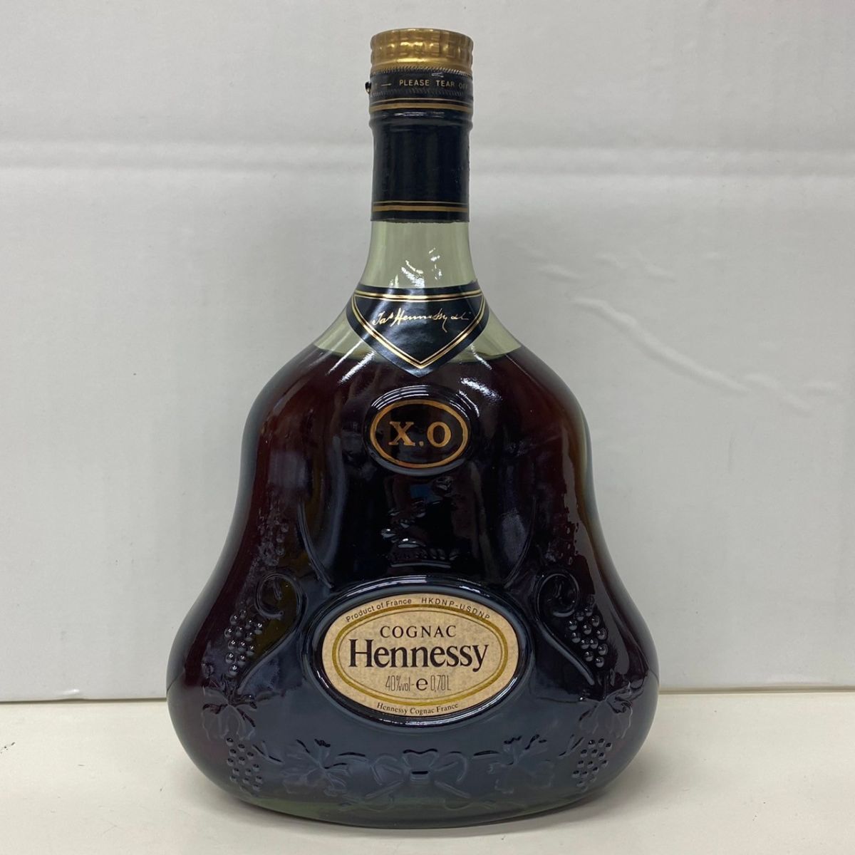 U308-C4-1257 Hennessy ヘネシー XO COGNAC コニャック ブランデー 700ml 40% 金キャップ グリーンボトル 古酒 箱付き 未開栓 ④_画像2