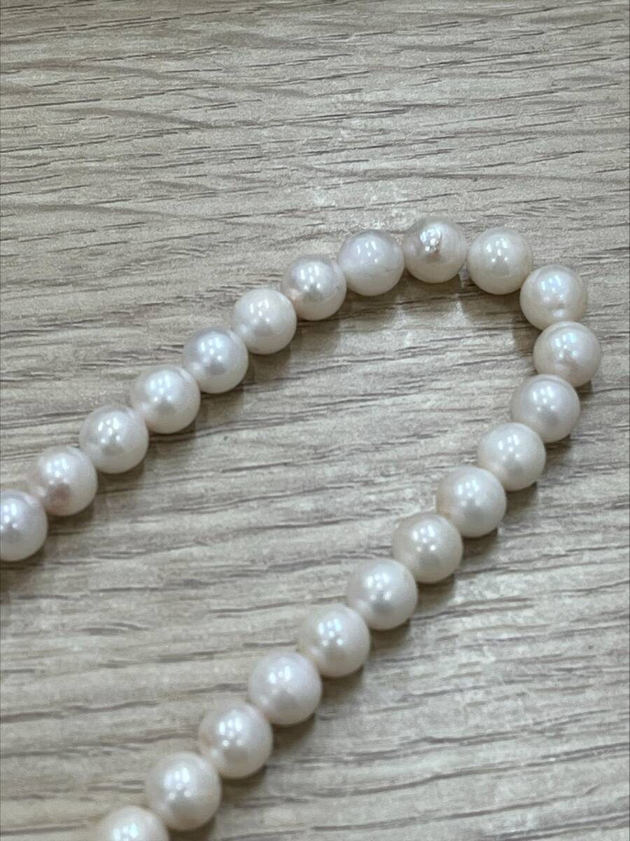 #5418A　真珠 パール ネックレス SILVER刻印含む 6本大量おまとめセット 淡水 二連 2連 五連 5連_画像10