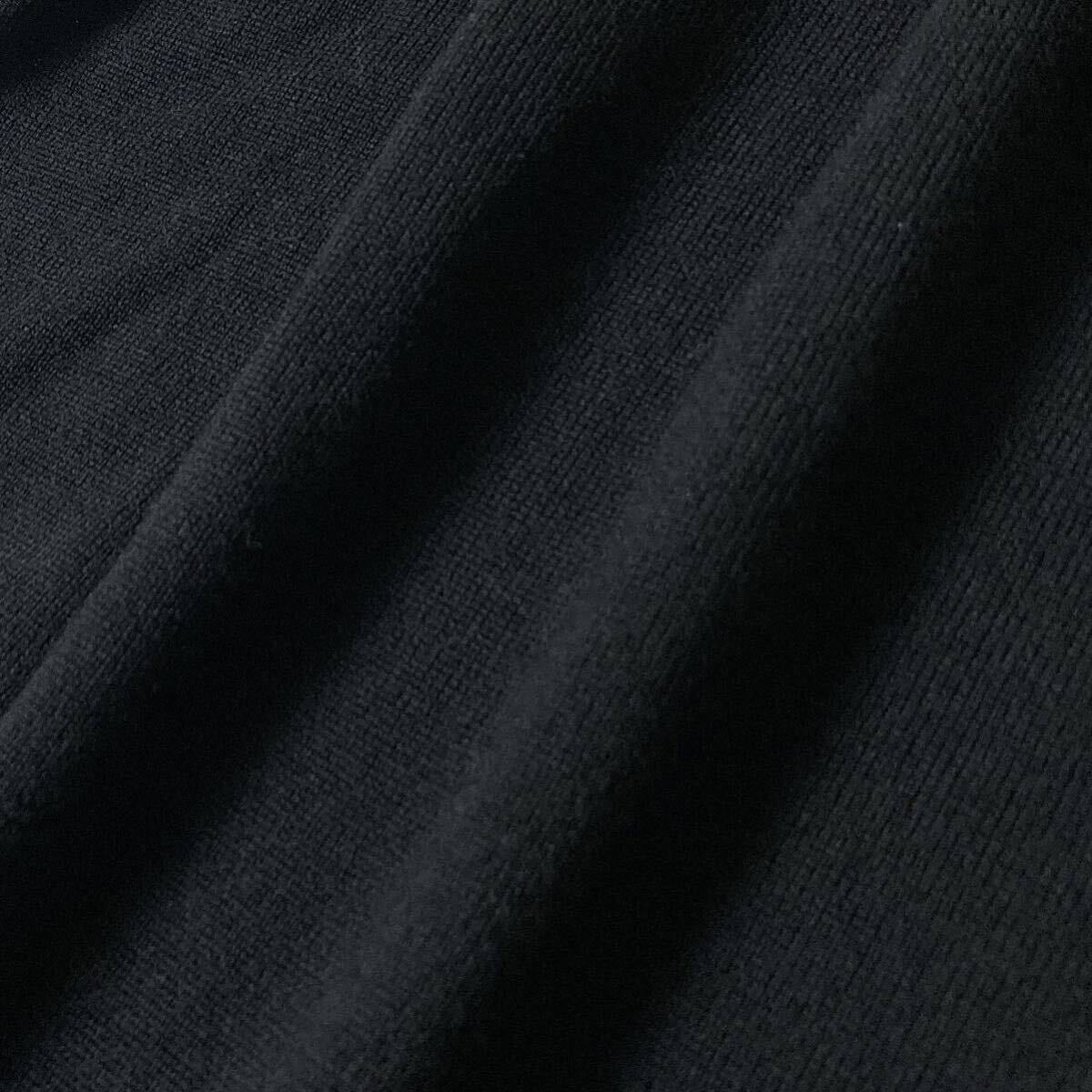 エンポリオアルマーニ EMPORIO ARMANI 筆記体ロゴ刺繍 ニット セーター クルーネック Mサイズ ブラック 黒 メンズ_画像5
