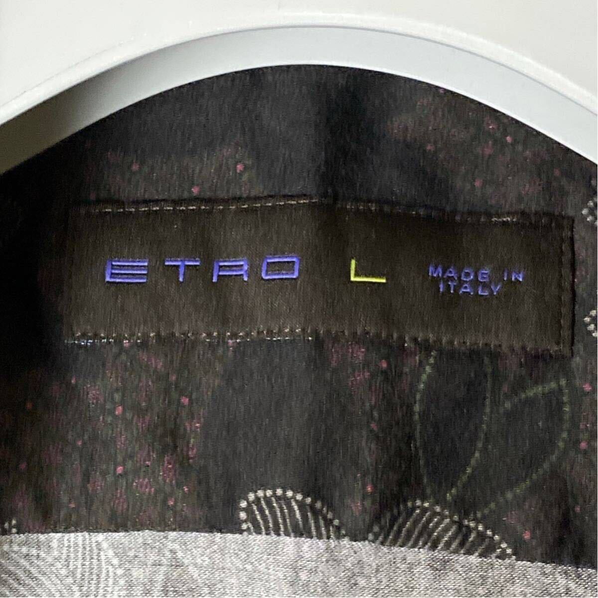 エトロ【圧倒的な存在感】ETRO 花柄 総柄 長袖 シャツ コットン Lサイズ マルチカラー 高級感 イタリア製 メンズ_画像7