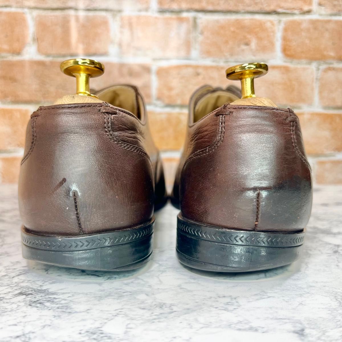 【メンズブランド革靴】コールハーン　25.0cm　人気ストレートチップ　こげ茶 ビジネスシューズ レザー