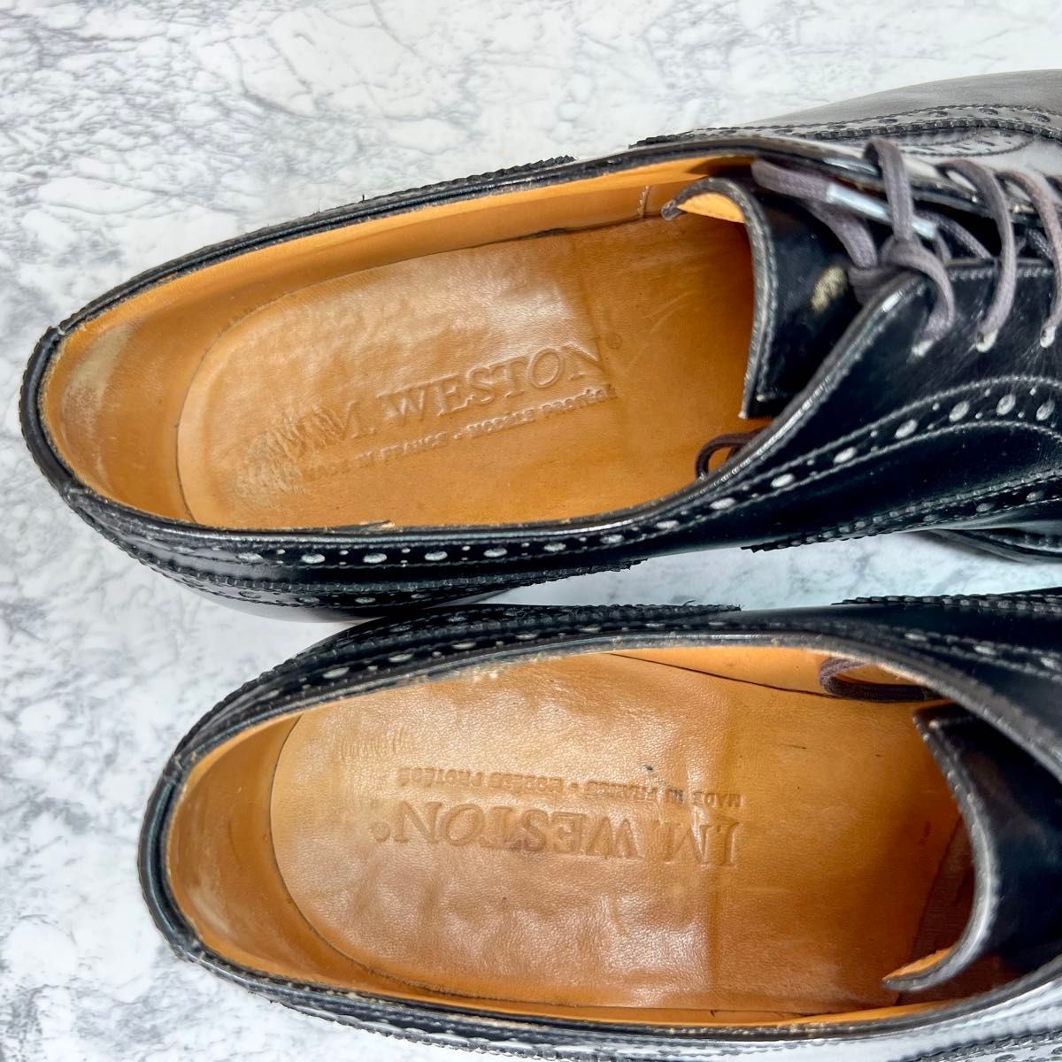 【メンズブランド革靴】JMウェストン　5D ストレートチップ　黒ビジネスシューズ レザーシューズ