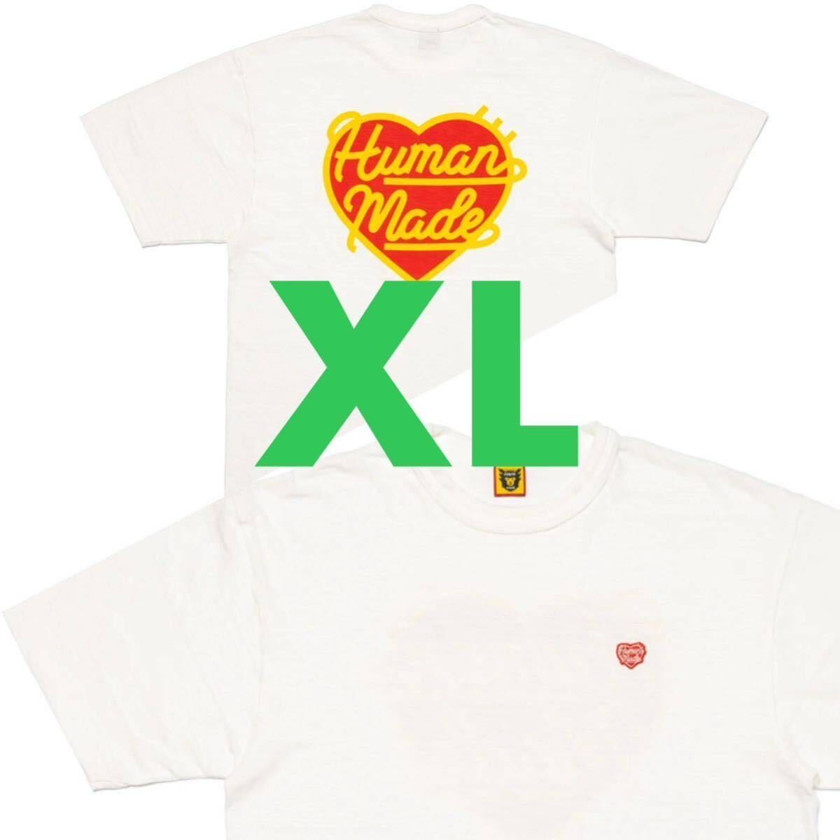 【新品 白XL 24SS HUMAN MADE HEART BADGE T-SHIRT】 ヒューマンメイド tシャツ ハート ロゴ logo nigo kaws verdy girls don't cry_画像1