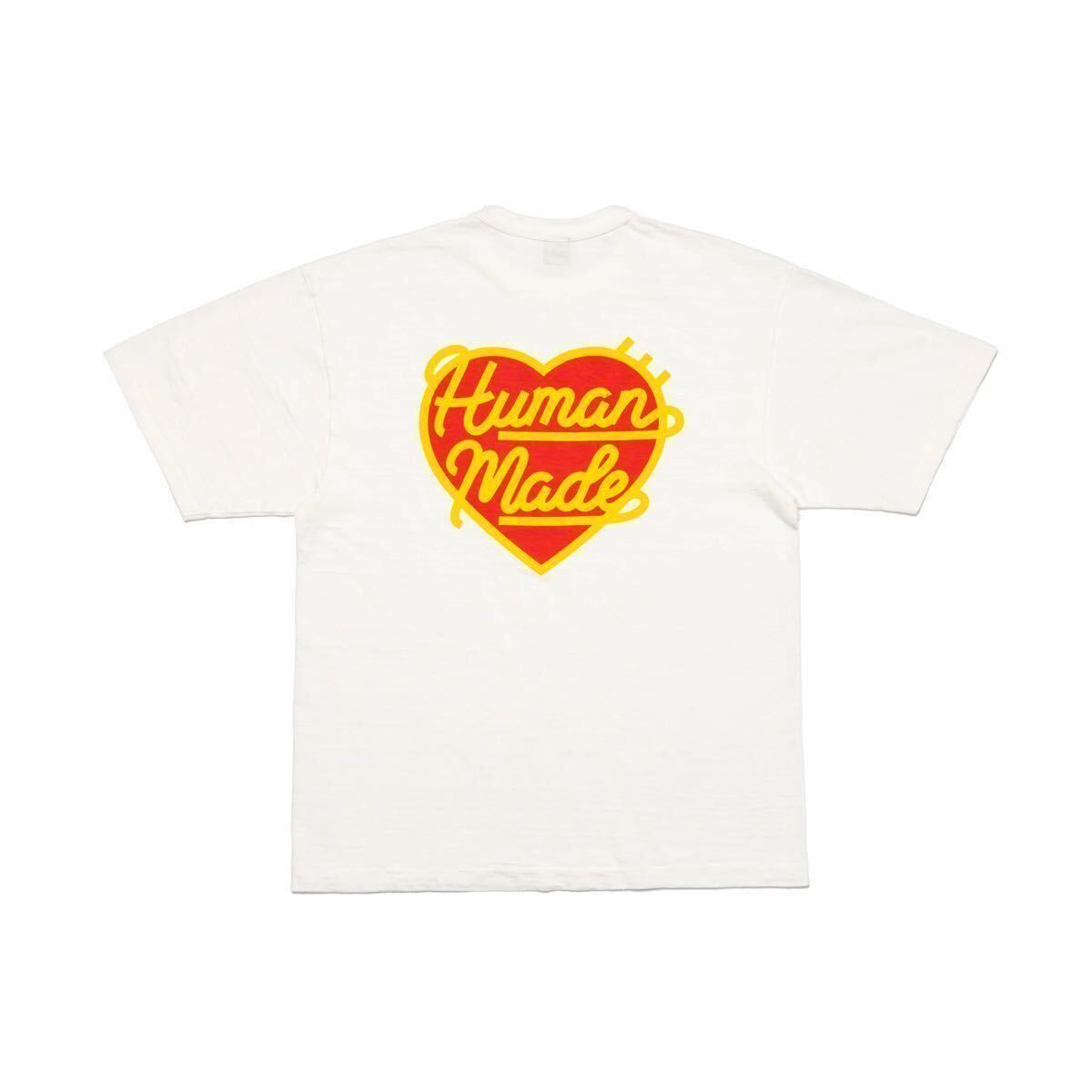 【新品 白XL 24SS HUMAN MADE HEART BADGE T-SHIRT】 ヒューマンメイド tシャツ ハート ロゴ logo nigo kaws verdy girls don't cry_画像2