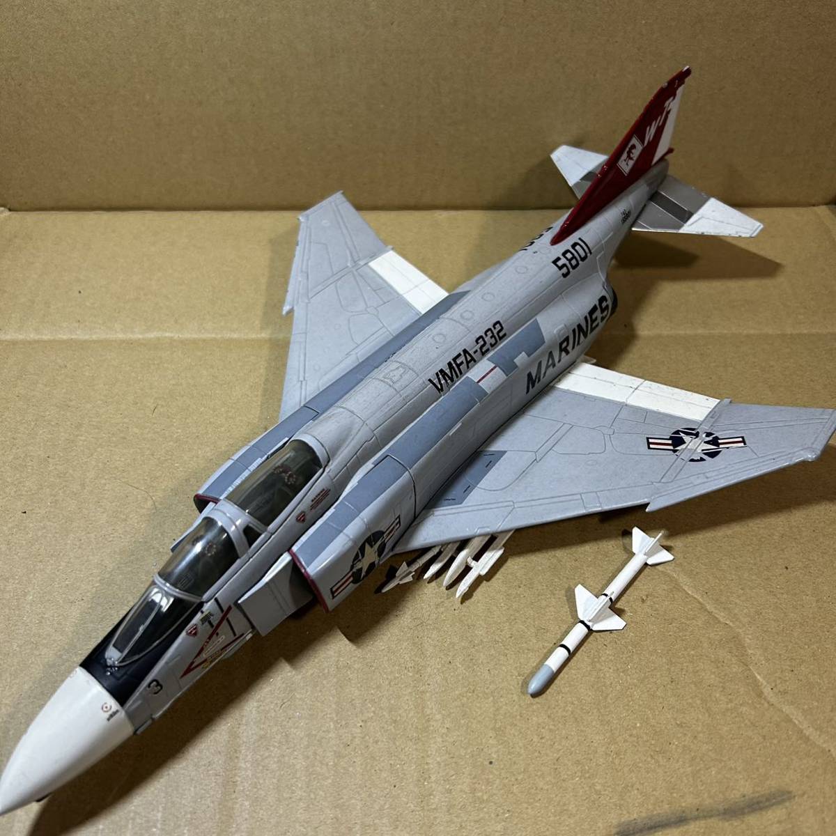 1/48 ダイキャスト製 アメリカ海軍戦闘機 F-4 ファントム F4J ジャンク 全長約37cm レストア用 部品取り用_画像1