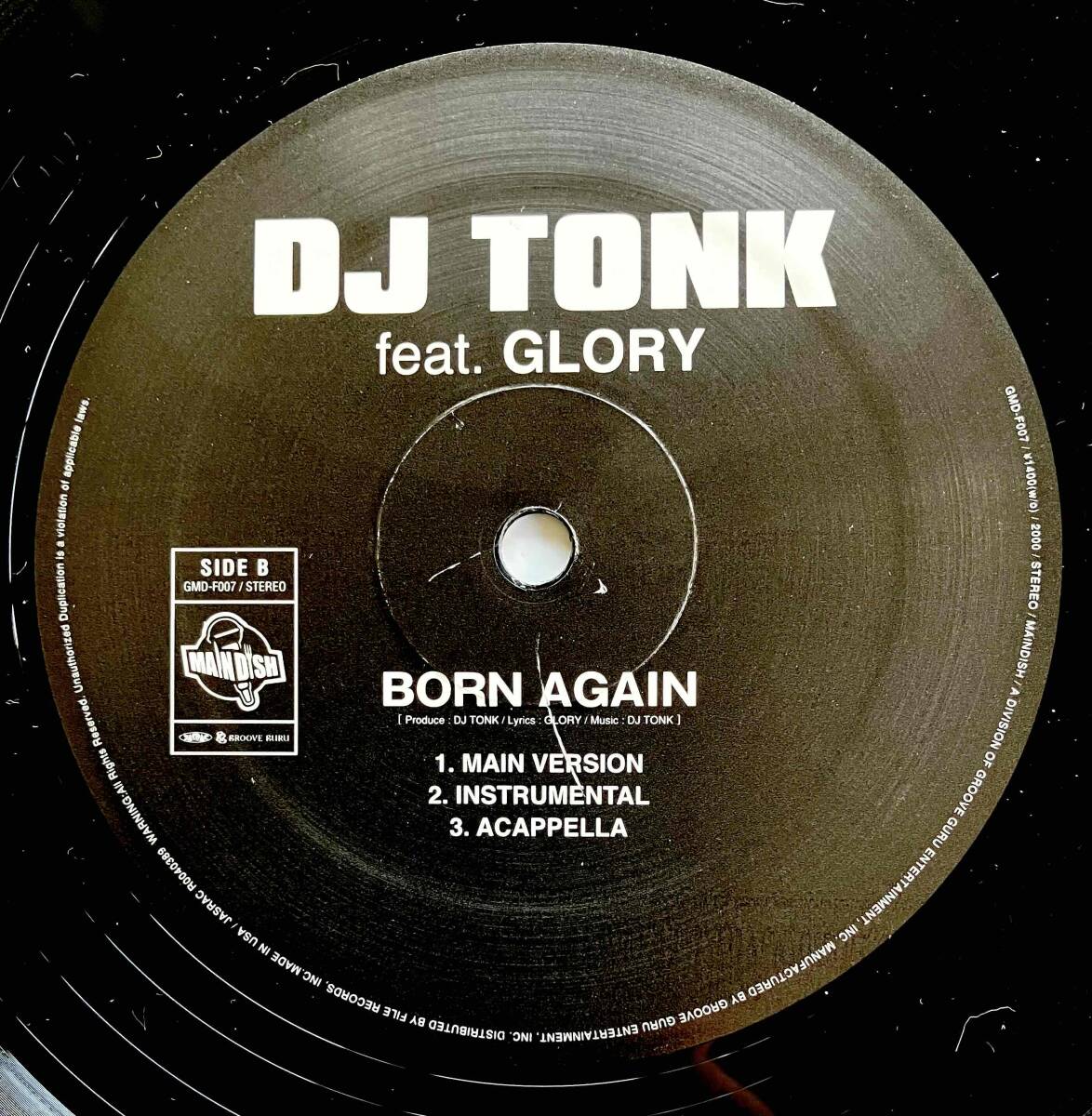 DJ Tonk / バースデイ c/w Born Again【12''】2000 / JPN / Main Dish / GMD-F007 / 検索：333yen vinylの画像4