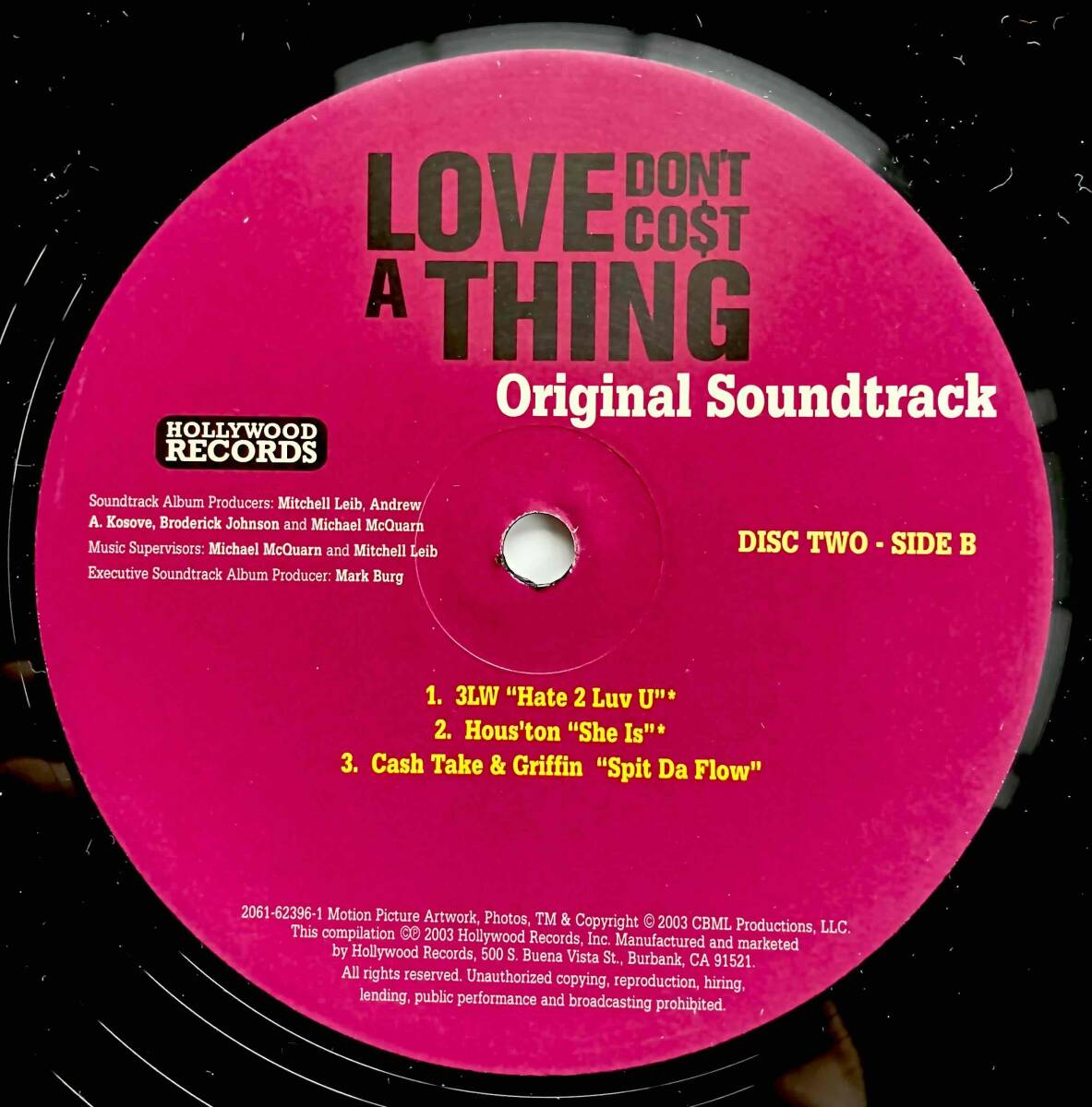 V.A. / Love Don't Cost A Thing - Original Soundtrack【2LP】2003 / US / Hollywood Records / 2061-62396-1 / 検索：333yen vinyl_画像6