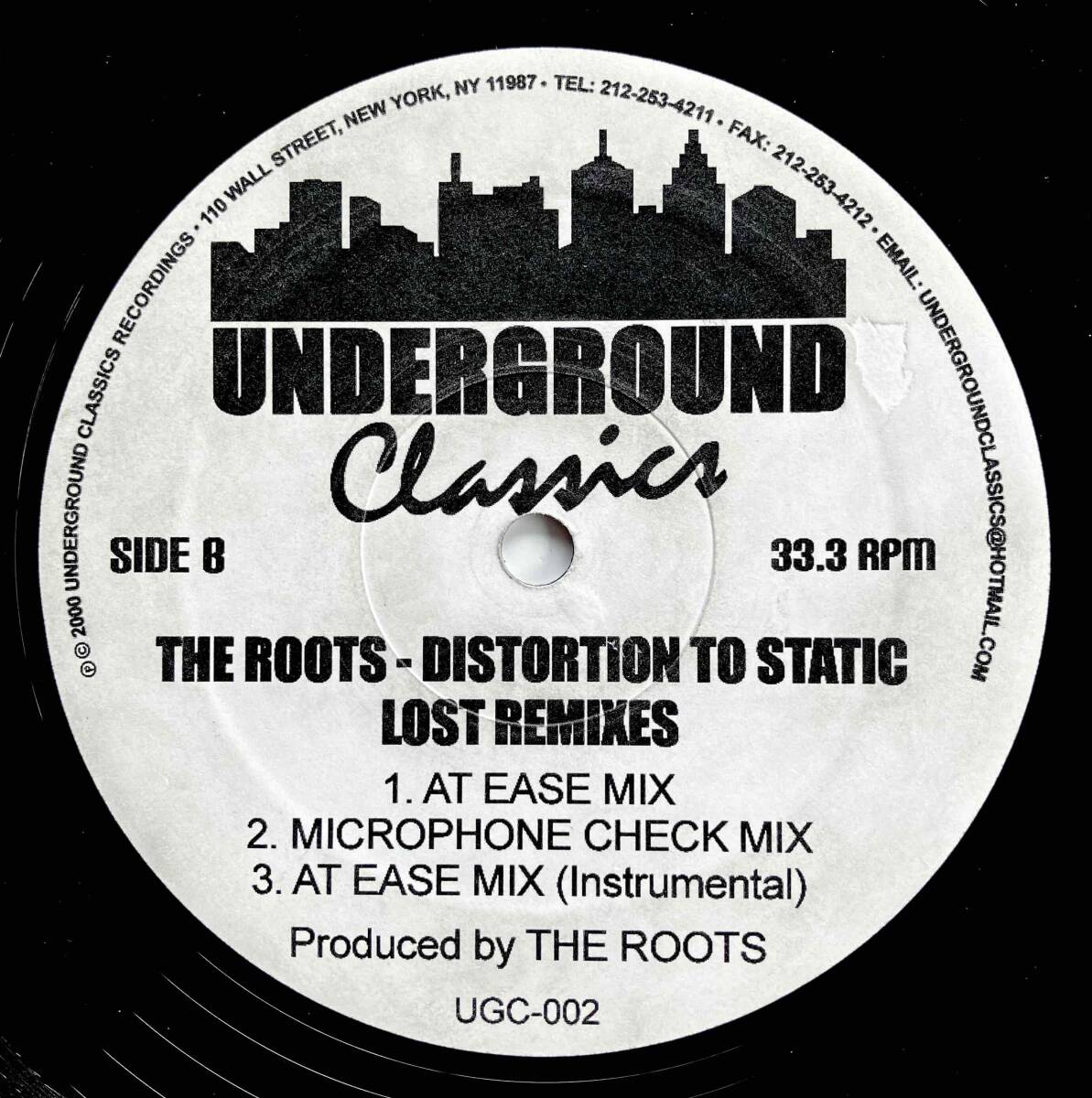 The Roots / Distortion To Static (Lost Remixes) 【12''】2000 / US / Underground Classics / UGC-002 / 検索：333yen vinylの画像2