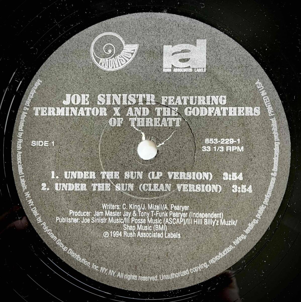 Joe Sinistr / Under The Sun【12''】1994 / US / P.R.O. Division / 853-229-1 / 検索：333yen vinyl_画像3