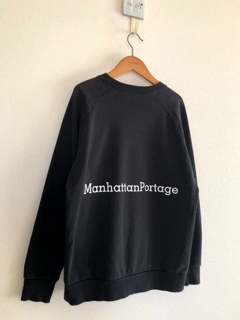 マンハッタンポーテージ Manhattan Portage ポケット 刺繍 クルーネック 長袖 Tシャツ プルオーバー ブラック 黒 メンズ S_画像3