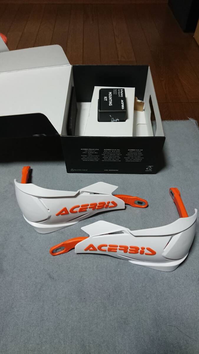 Acerbis 26346-61088 X-Factory ハンドガード ホワイト/オレンジ_画像2