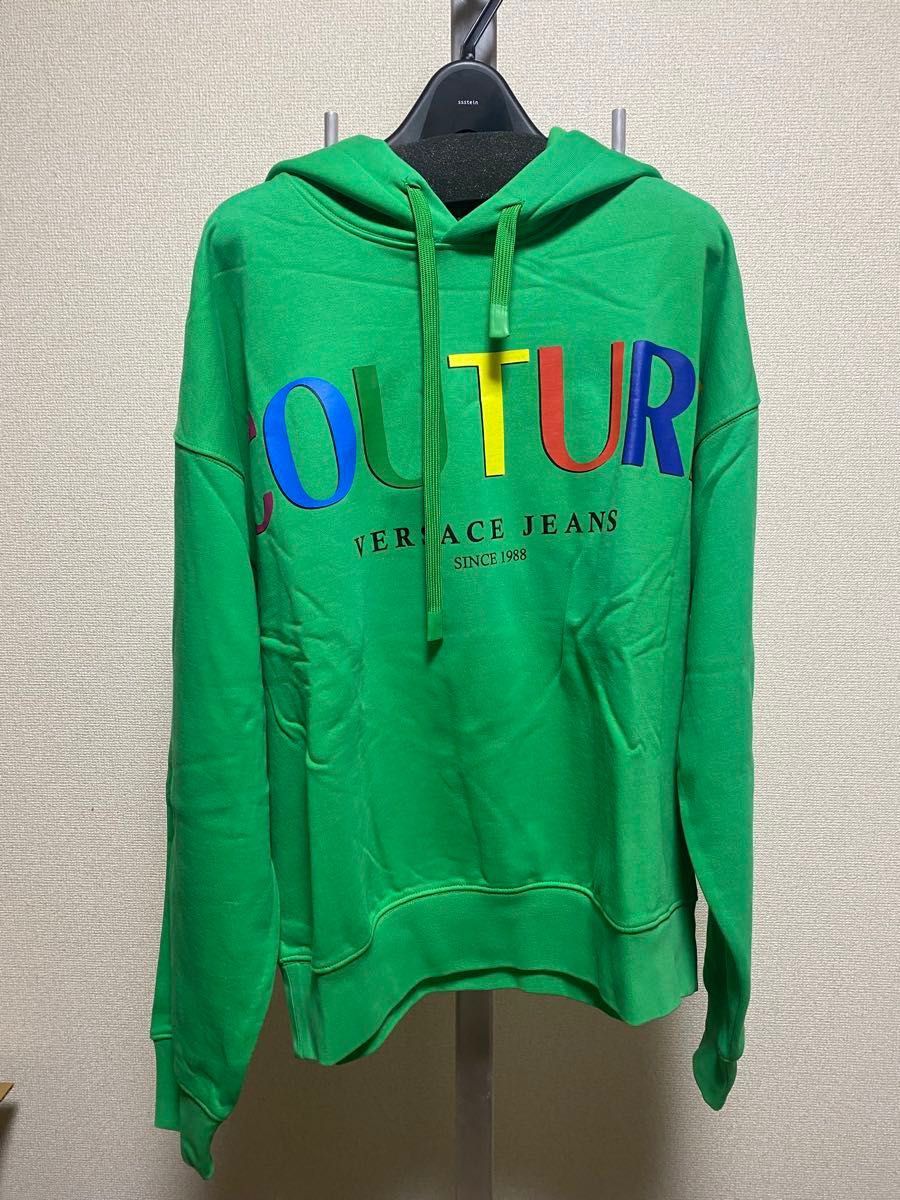 新品 Versace Jeans Couture GREENベルサーチジーンズクチュール　パーカー　サイズS　グリーン