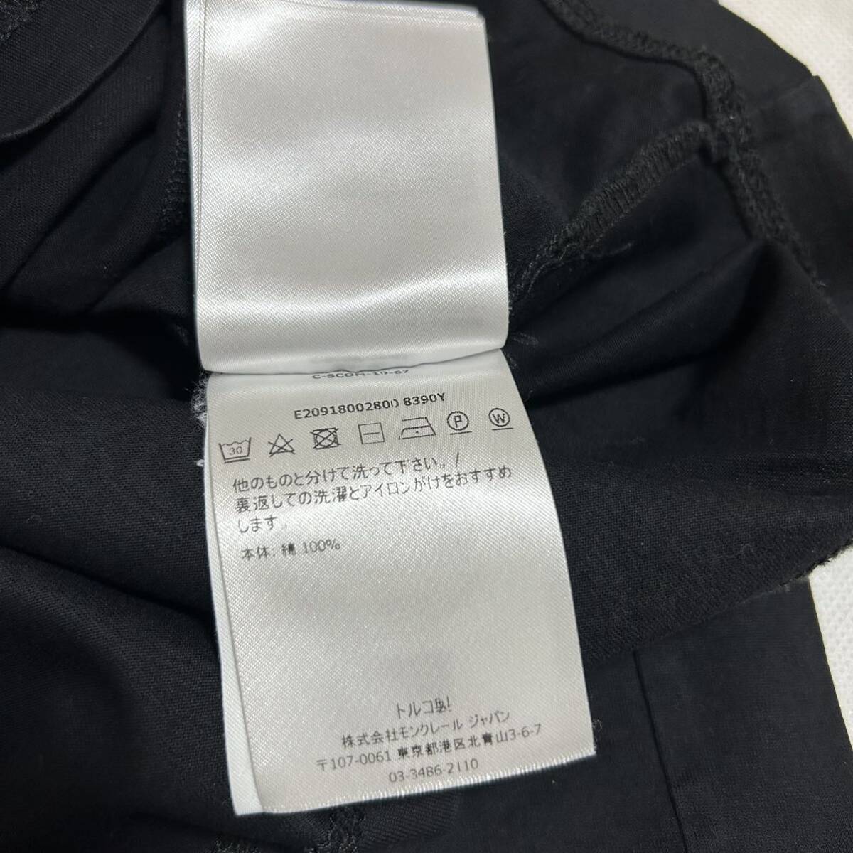 【美品】MONCLER モンクレール　ラバーワッペン　半袖　Tシャツ　黒　XL