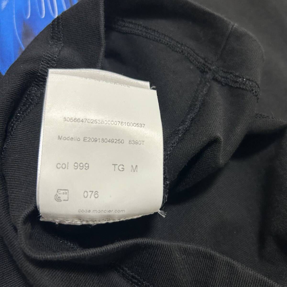 【美品】【最安値】MONCLER モンクレール　ラバーワッペン　半袖Tシャツ　黒　M_画像7