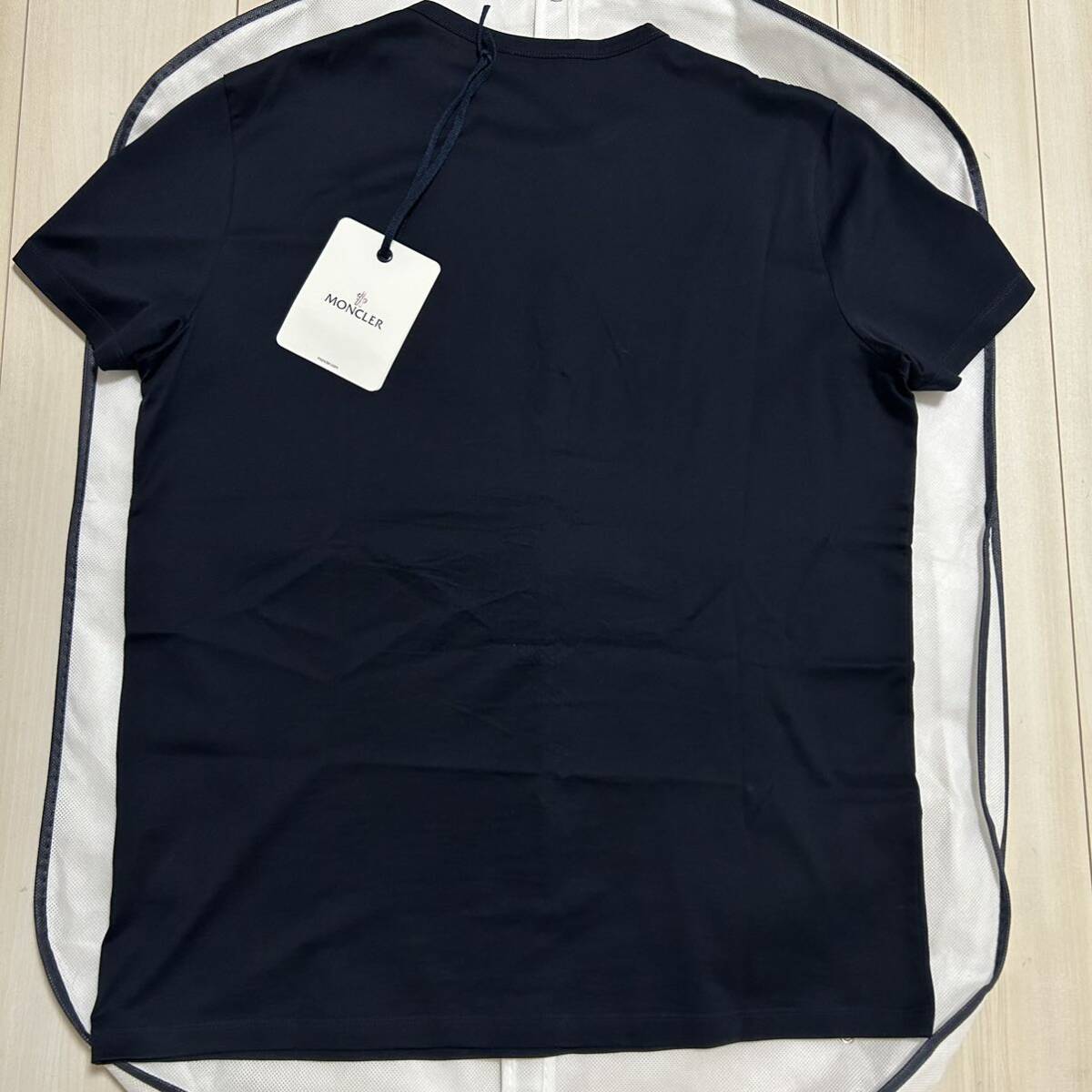 【美品】【最安値】MONCLERモンクレール ダブルワッペン 半袖Tシャツ ネイビー XLの画像2