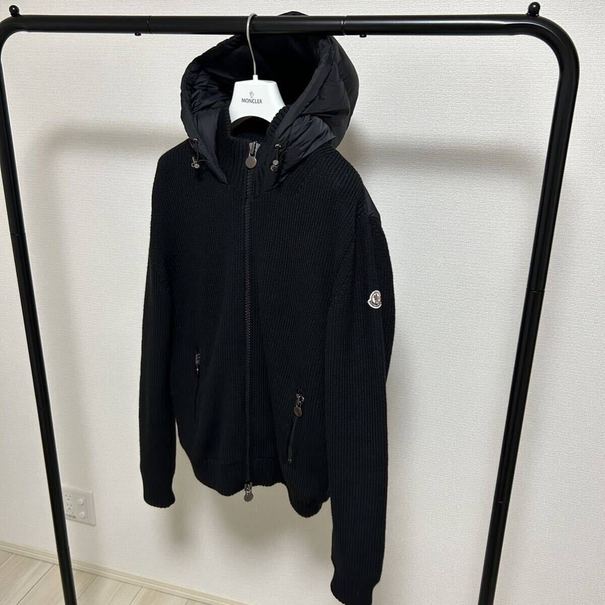 【最安値】MONCLER モンクレール ダウンジャケット ニット　黒　M_画像1