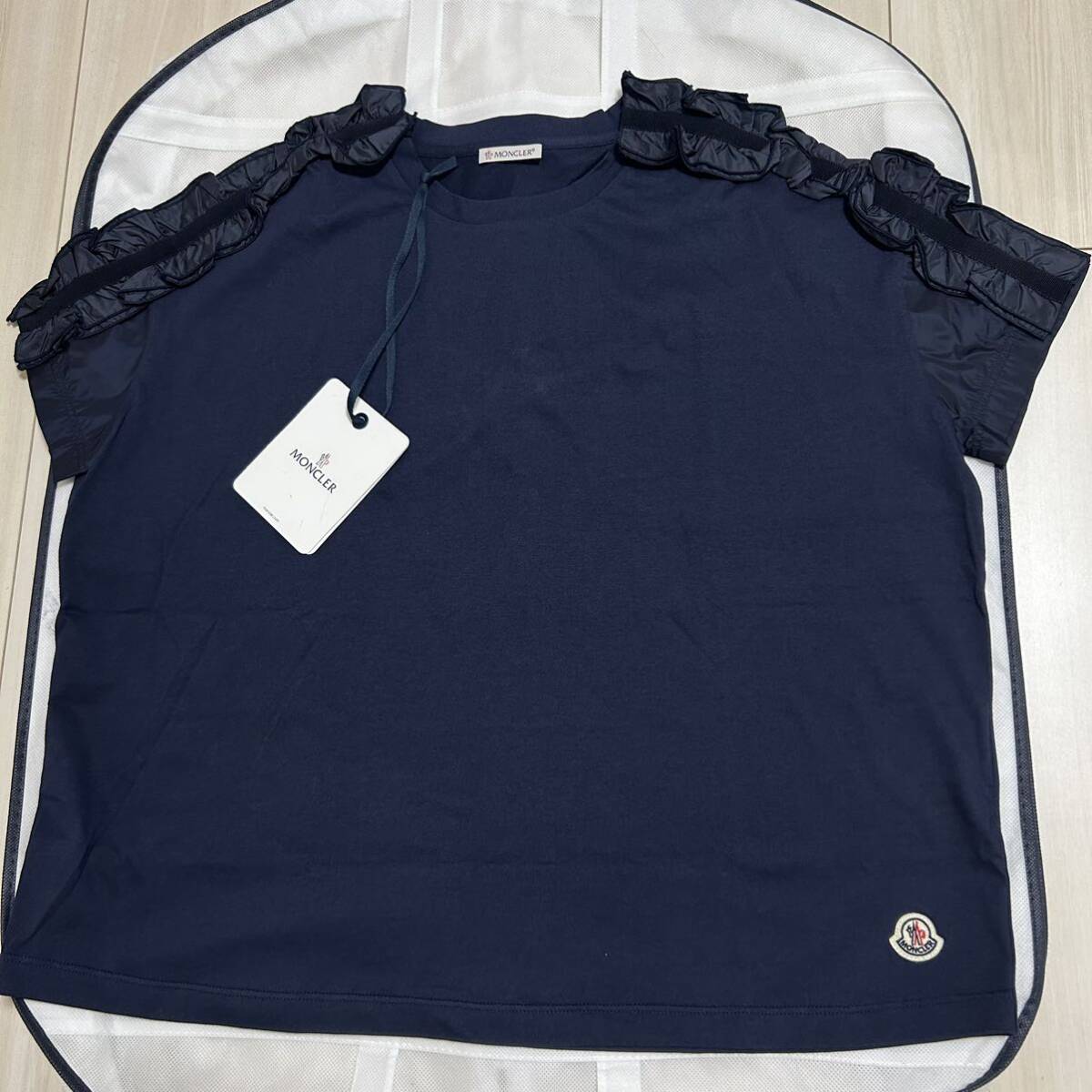 【未使用】【レア】MONCLER モンクレール フリル 半袖Tシャツ ネイビー XSの画像1