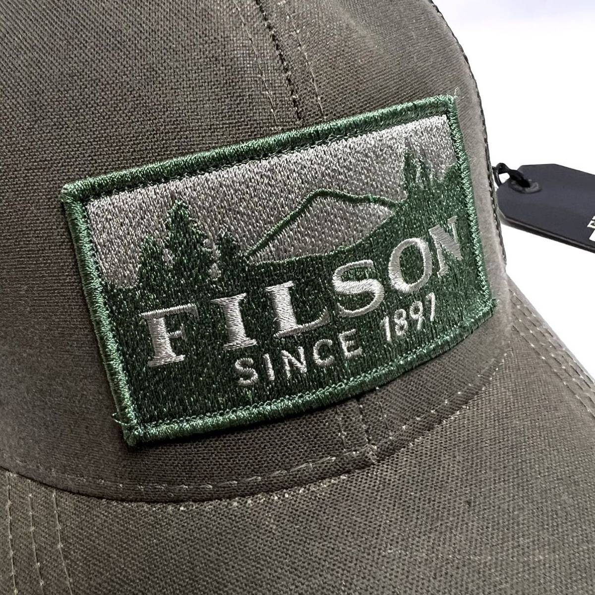 新品 FILSON フィルソン ロガー メッシュ キャップ 帽子 LOGGER MESH CAP ロゴ ロゴパッチ メッシュキャップ カーキ オリーブ オイル加工_画像8